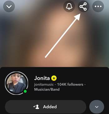 Snapchat profile share option